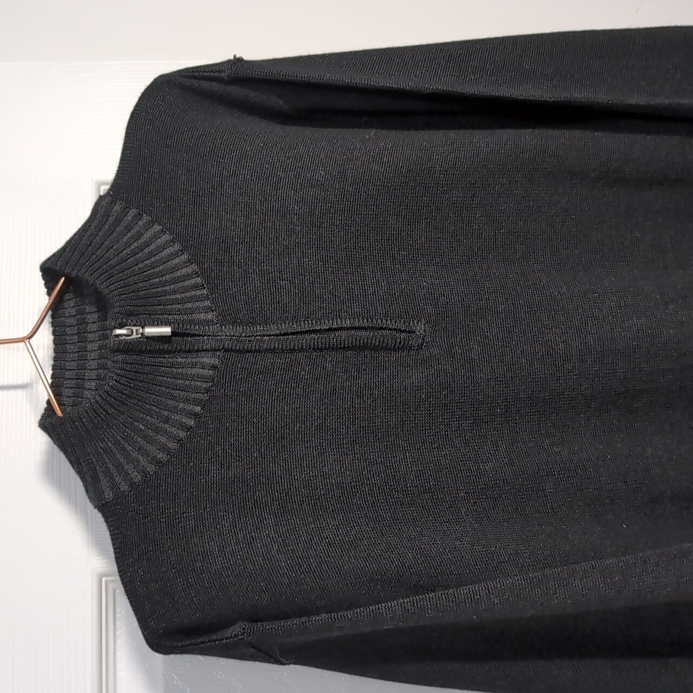 Joseph & Feiss Merino Blend Men's Black Quarter Zip Sweater Size XL